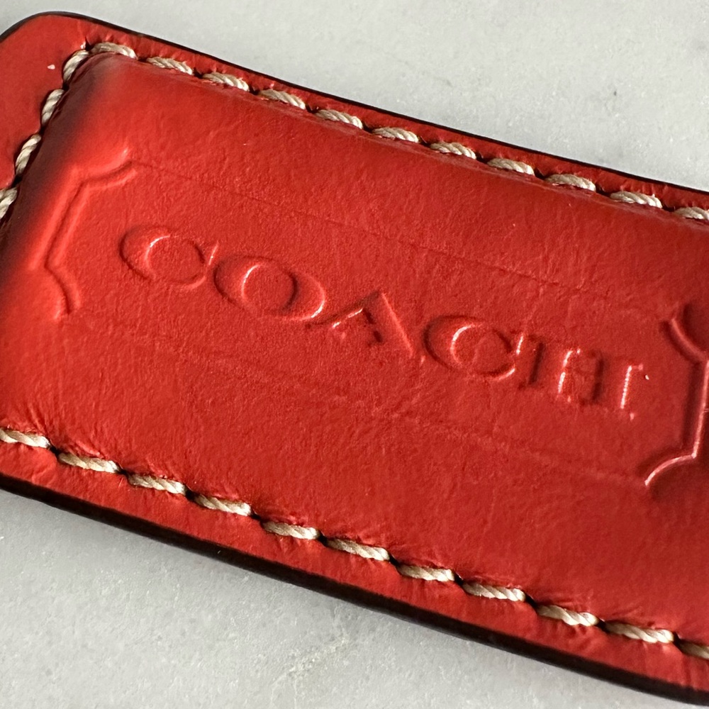 COACH Red XL Leather Keychain - circa 2010 - Picture 8 of 8